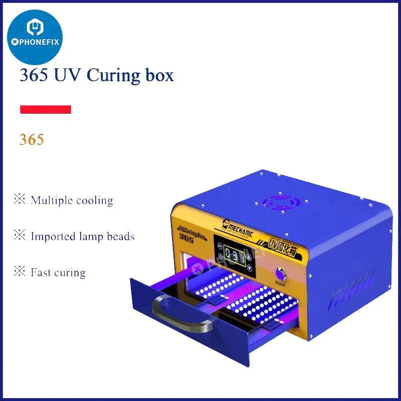 PHONEFIX Mechanic 365 UV Curing Box Oven for phone LCD repair, pre-heating station for durable, professional results.