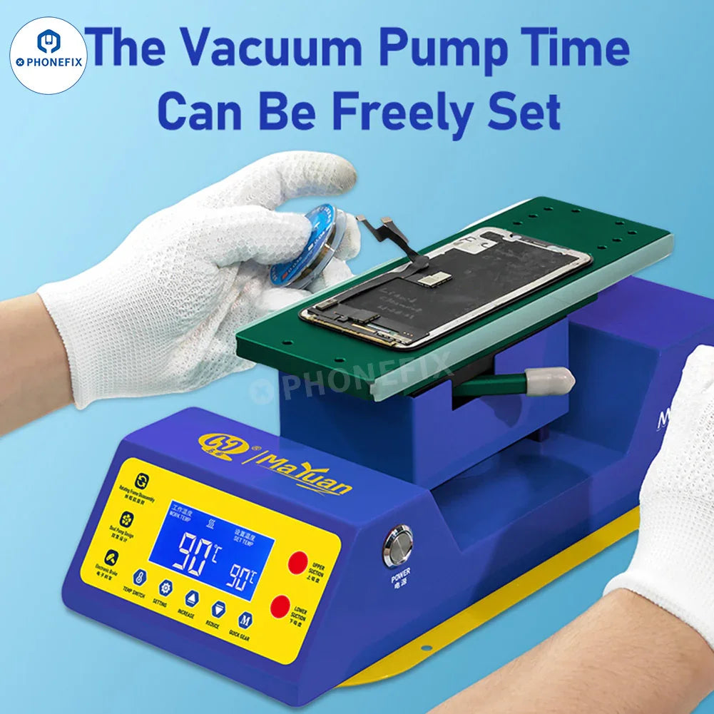 PHONEFIX MY-S400 vacuum heating separator pre-heating station for phone screen refurbishment, with digital controls and heating elements.