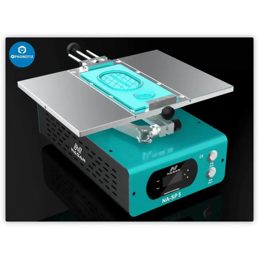 PhoneFix NASAN NA-SP5 rotatable edge screen middle frame separator pre-heating station for phone repair.