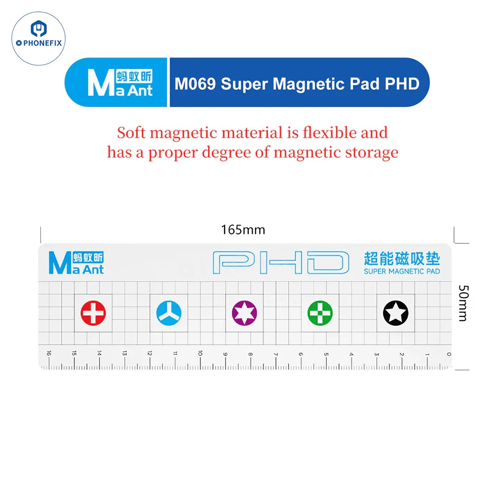 Almohadilla magnética con tornillo separador de calentamiento para pantallas MaAnt PHD de 12/15 pulgadas, para estaciones de precalentamiento, utilizada en la reparación de teléfonos.