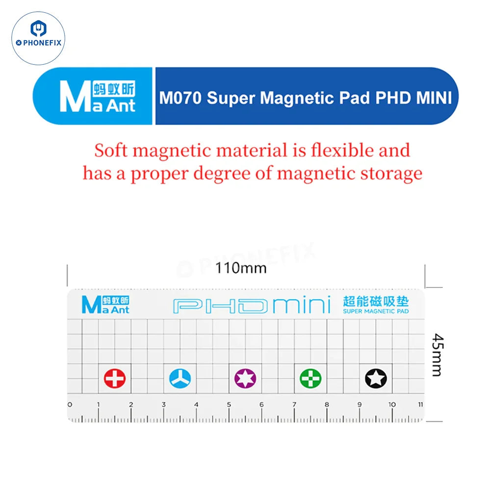 Almohadilla magnética con tornillo separador de calentamiento para pantallas MaAnt PHD de 12/15 pulgadas para estaciones de precalentamiento de PHONEFIX, que se muestra en la imagen.