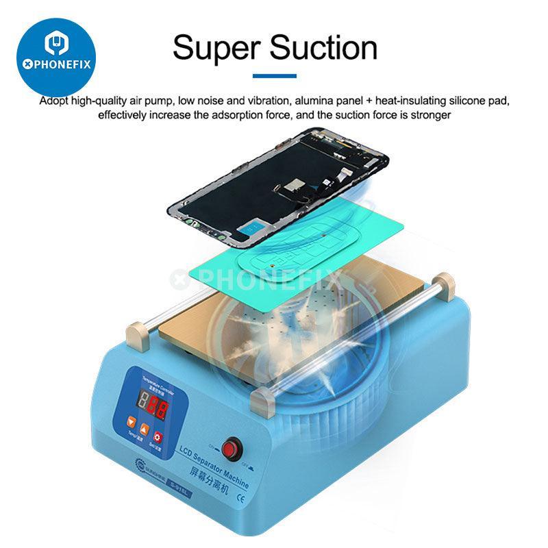 PhoneFix Sunshine S-918L Plus pre-heating station for screen heating and glue removal, with digital controls and compact design.