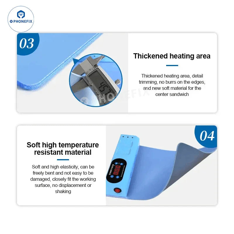 PHONEFIX CPB Pre-Heating Pad Tablet iPhone LCD Screen Separator pre-heating station for mobile device repair.