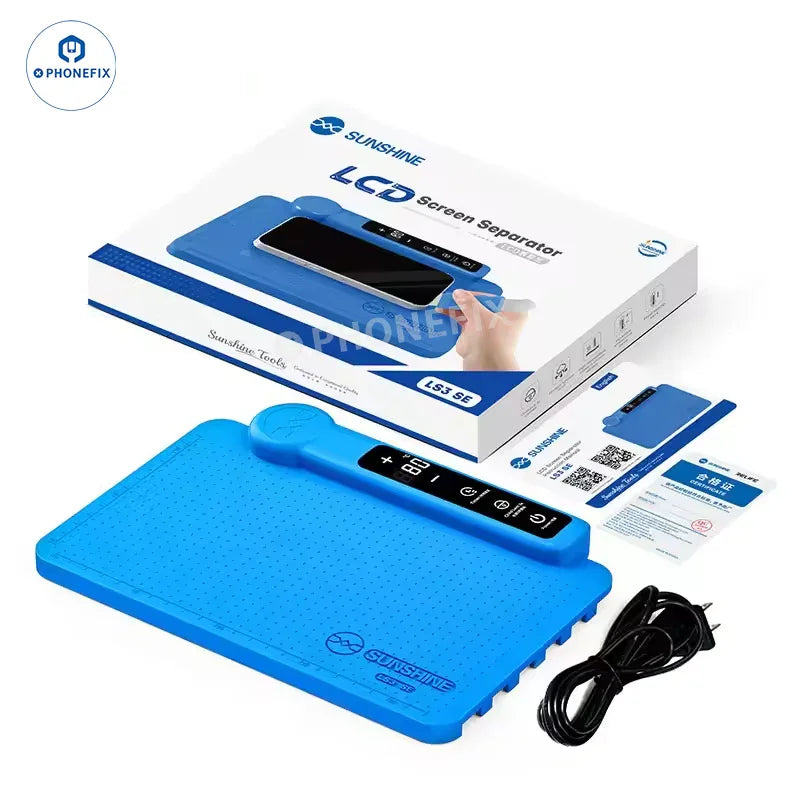 PHONEFIX CPB pre-heating station for iPhone LCD screen separation, featuring a tablet-sized pre-heating pad for mobile repair.