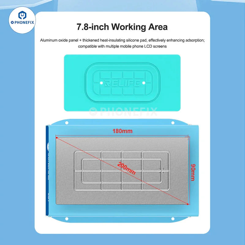 PhoneFix SUNSHINE LS1 screen heating separator glue removal machine pre-heating station with control panel and heating elements.