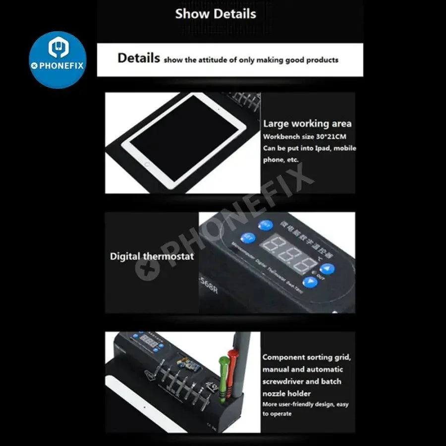TBK-568R LCD screen separating machine pre-heating platform by PHONEFIX, used for cell phone LCD repair and screen separation.