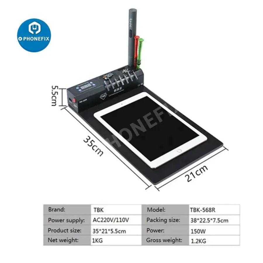 PHONEFIX TBK-568R LCD screen separating machine pre-heating platform for efficient phone screen repair.