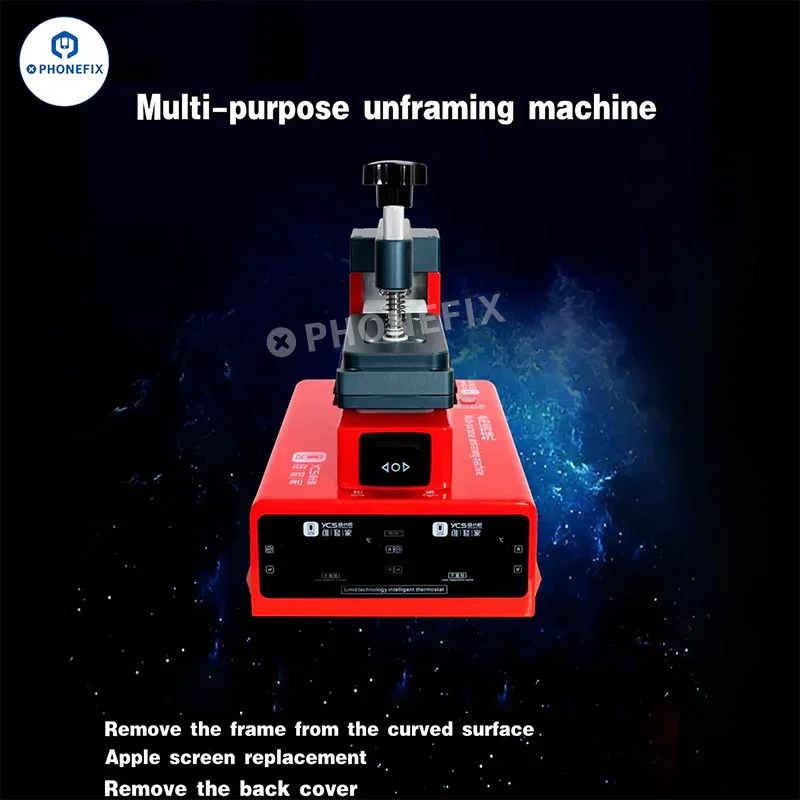 PHONEFIX YCS mobile phone LCD screen frame removal machine pre-heating station with digital controls and heating element for screen repair.