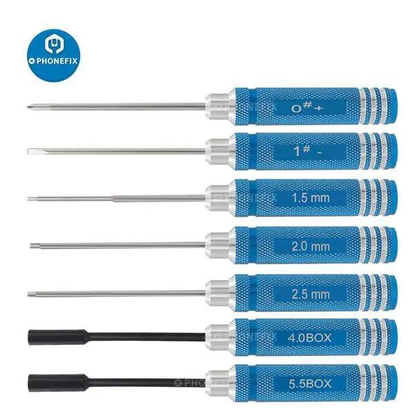 10-in-1 PHONEFIX RC drone repair tool kit with screwdriver and pliers for RC car and quadcopter maintenance.