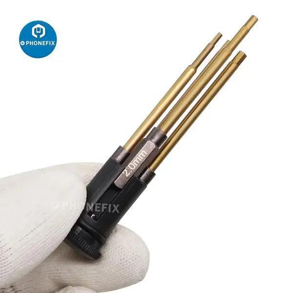 PhoneFix 4-in-1 hex screwdriver tools set with 1.5mm, 2mm, 2.5mm, and 3mm bits for RC helicopter repairs.