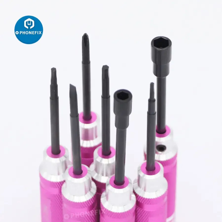 PHONEFIX 7-piece hex screwdriver set for RC car and drone repairs, includes precision screwdrivers for hobbyist and DIY projects.
