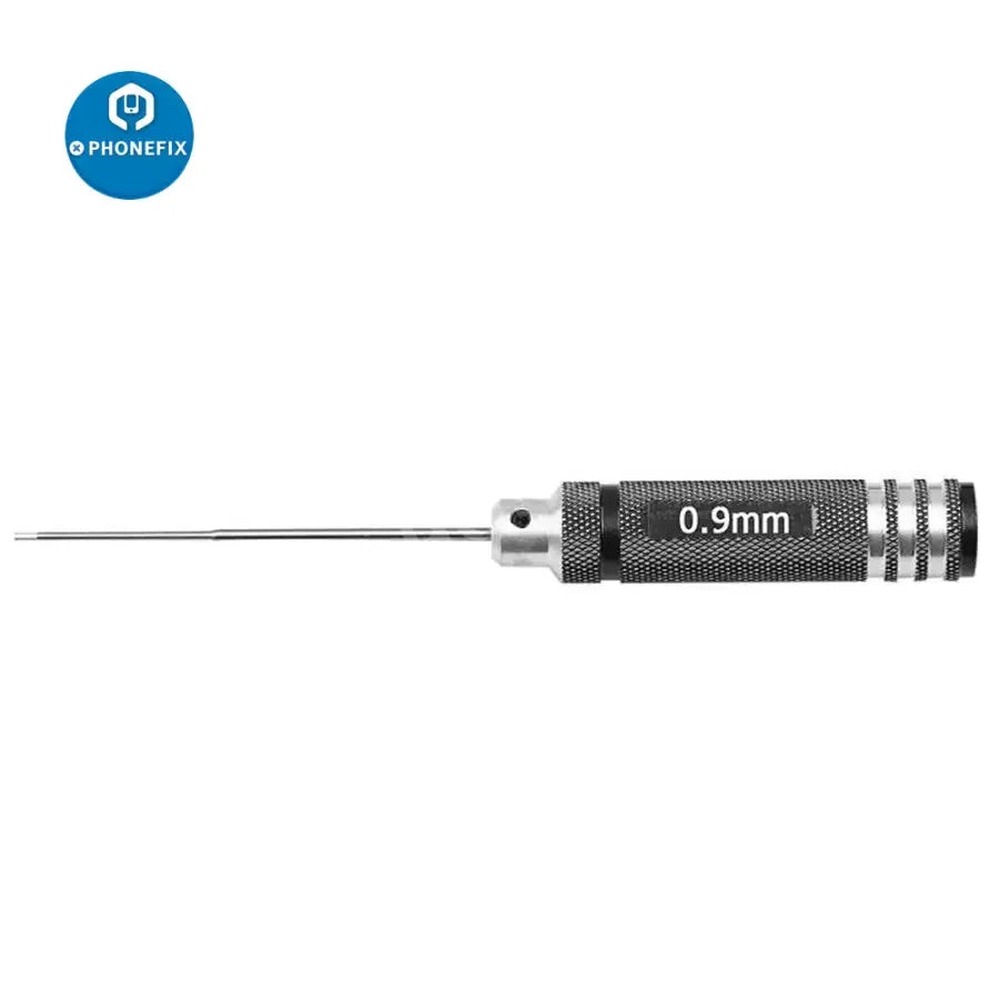 PHONEFIX RC drone repair hex screwdriver toolkit with various sizes including 0.9mm to 3.0mm, for precise RC car and drone maintenance.