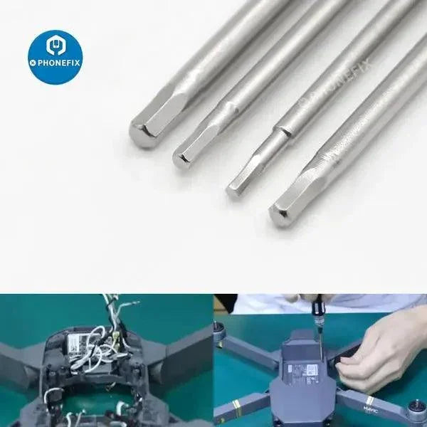 Kit d'outils de tournevis hexagonaux PHONEFIX avec embouts hexagonaux de 1.5 mm à 3 mm pour la réparation d'hélicoptères et de drones radiocommandés.