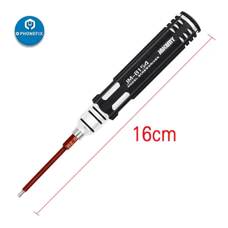 JAKEMY JM-8154 UAV screwdriver set with S2 alloy magnetic bits for RC drone repair, featuring precision tools and compact design.