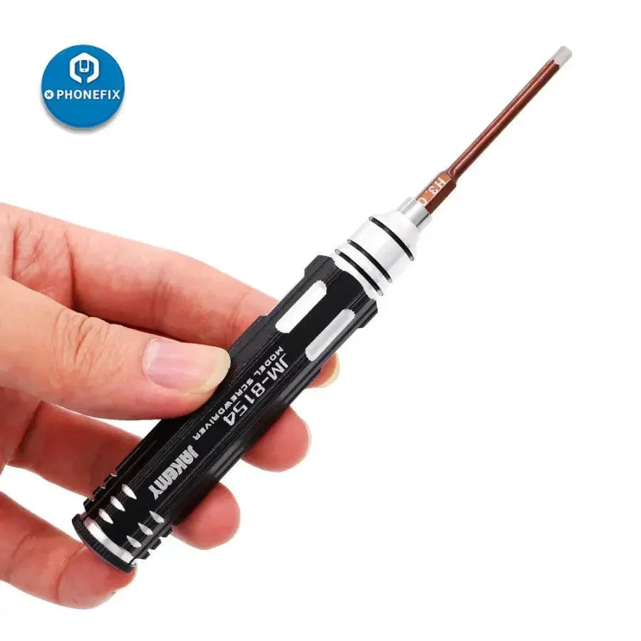 JAKEMY JM-8154 UAV screwdriver set with S2 alloy magnetic bits, designed for RC drone repair tools.