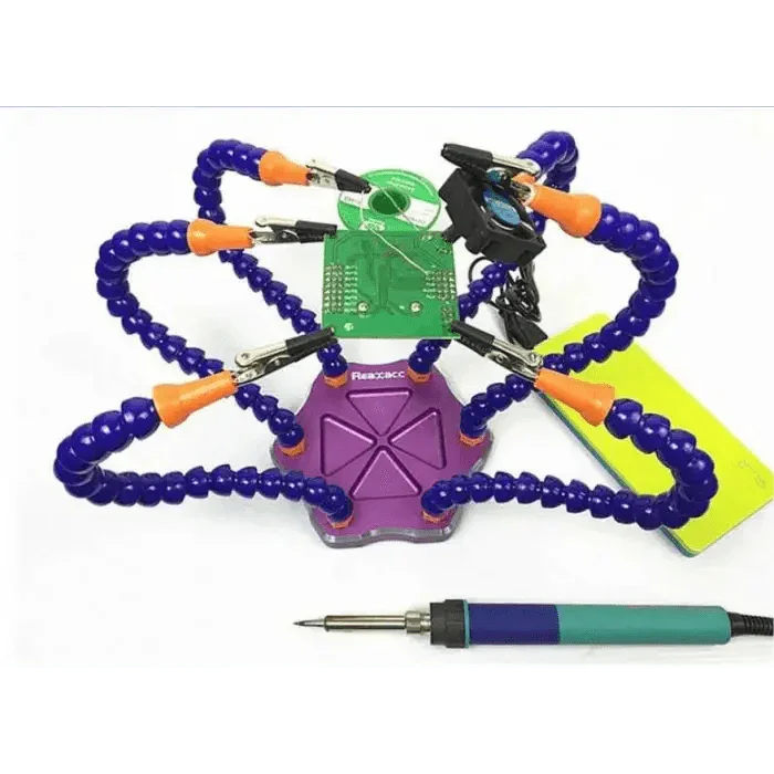 PHONEFIX six flexible arms PCB soldering holder for RC drone circuit board repair station with adjustable arms and secure grip