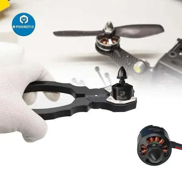 PhoneFix multi-function RC drone shock absorber clamp and pliers for model repair, designed for precise handling and stability.