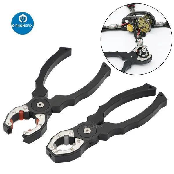 Phonefix multi-function RC drone repair tools with shock absorber pliers and clamp for precise drone maintenance and repairs.