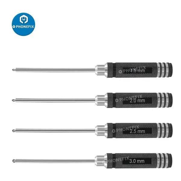 PHONEFIX 1.5 to 3mm hexagonal screwdriver set for RC car and drone repair, featuring precision screwdrivers in a compact toolkit.