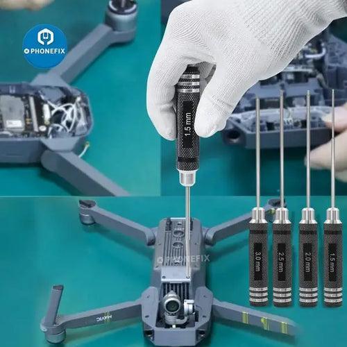 PHONEFIX RC drone repair tools, 1.5mm to 3mm hexagonal screwdriver set for RC car and drone maintenance.