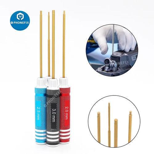 PHONEFIX RC drone repair tools set with 1.5 to 3mm hex keys and screwdriver for RC drone hex screws and electronics repair.