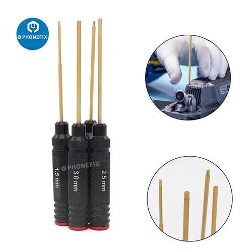 PHONEFIX RC drone repair tools set with 1.5 to 3mm hex keys, compact hexagon screwdriver set for drone and electronics repair