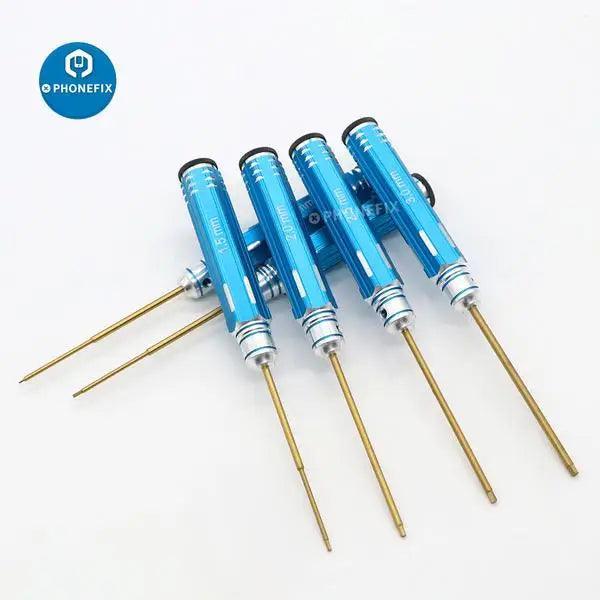 PhoneFix 6-piece hex driver screwdriver kit for RC helicopters, cars, and drones, ideal for precise repair and maintenance.