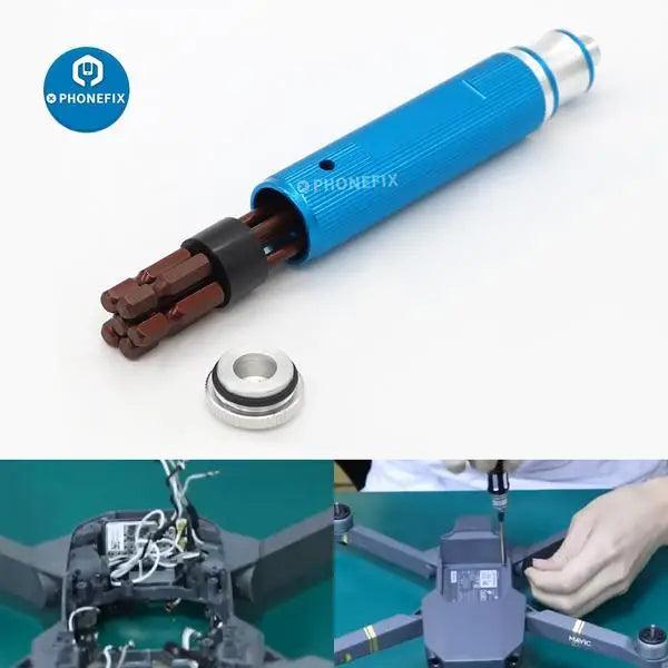 PHONEFIX 6-in-1 hex screwdriver wrench kit for RC drone and quadcopter repair, featuring versatile tools for precise maintenance.