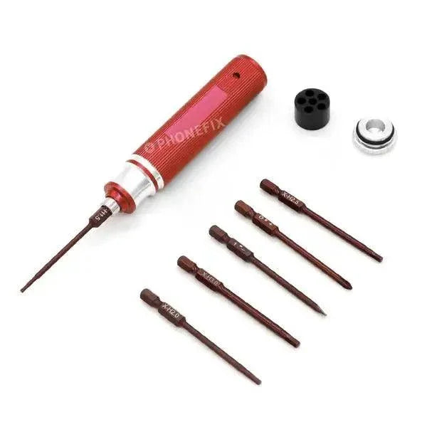 PHONEFIX 6-in-1 Hex Screwdriver Wrench Tool Kit for RC drone and quadcopter repair, featuring versatile screwdrivers and wrenches.