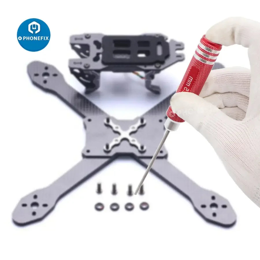 PHONEFIX 10-in-1 RC screwdriver and pliers toolkit for RC cars and helicopters, with hex repair tools for drone maintenance.