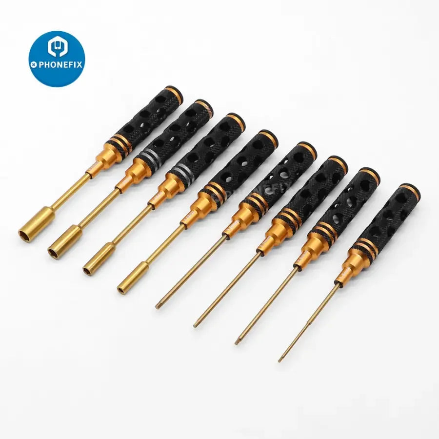 PhoneFIX 16-in-1 RC drone repair hex screwdriver set with multiple bits for RC cars and multirotors repair.