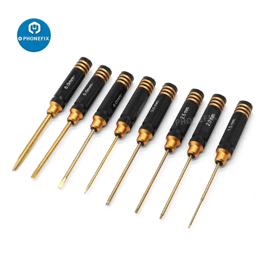 PHONEFIX 16-in-1 hex screwdriver set for RC drone and car repair, featuring various hex bits for multirotors and remote control vehicles.