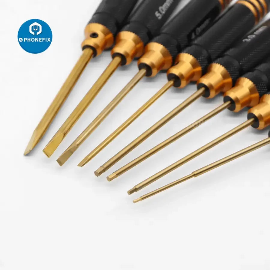 PHONEFIX 16-in-1 hex screwdriver set for RC drone and multirotor repair, featuring various screwdriver bits and compact tool kit.