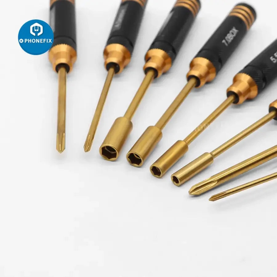 Phonefix 16-in-1 hex screwdriver set for RC drone and car repairs, featuring various hex bits for multirotor and RC vehicle maintenance.