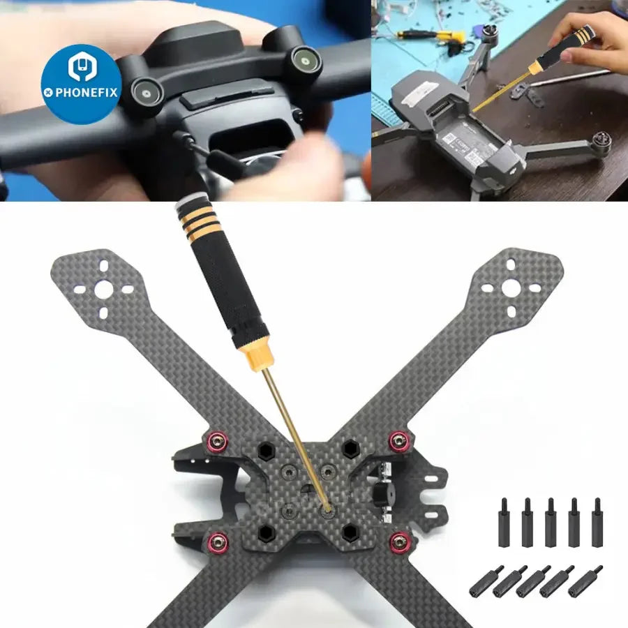 Phonefix 16-in-1 hex screwdriver set for RC drone and car repair, including various sizes for multirotors and remote-controlled vehicles.