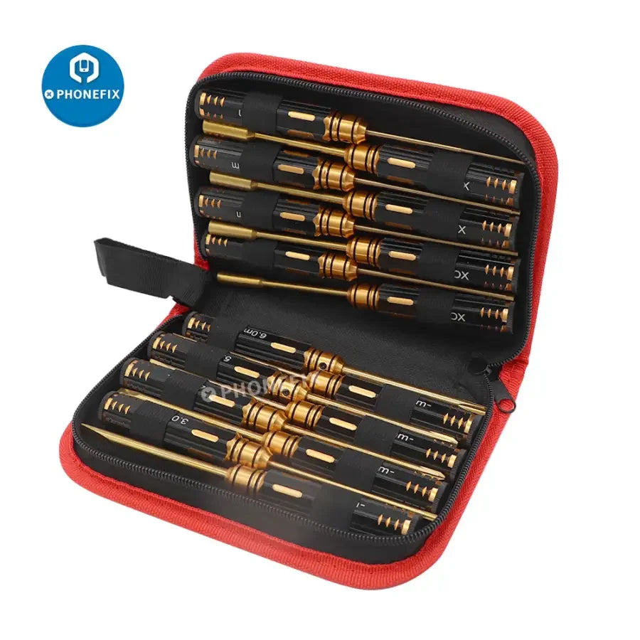 PHONEFIX 16-in-1 hex screwdriver set for RC drone and multirotor repair, includes various hex tools for precise RC car maintenance.