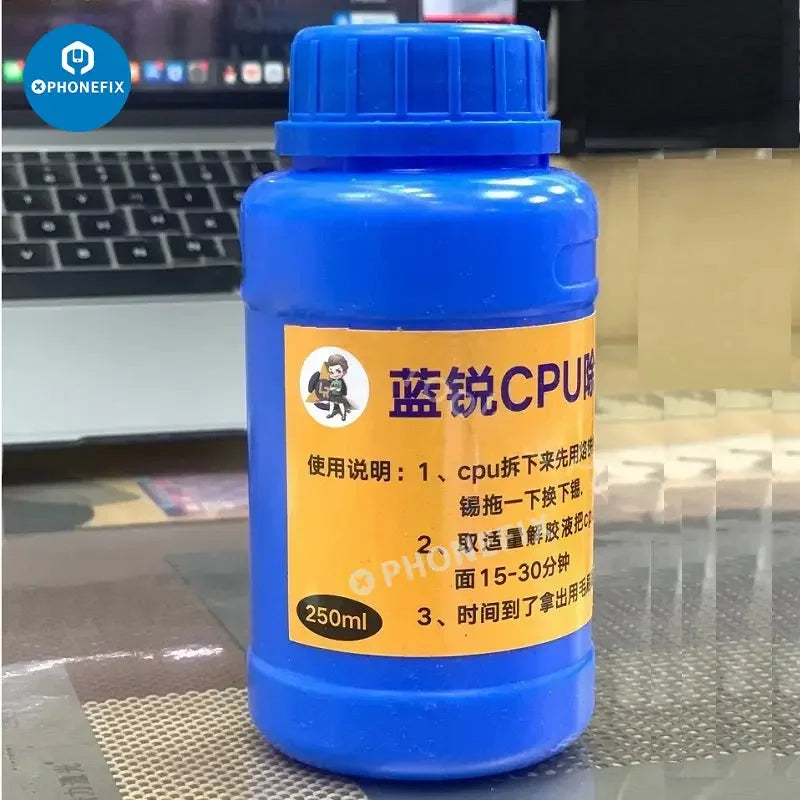 PhoneFix CPU Nand Glue Remover Epoxy BGA IC Chip Adhesive Cleaner for electronic repair, tool for removing glue from chips.