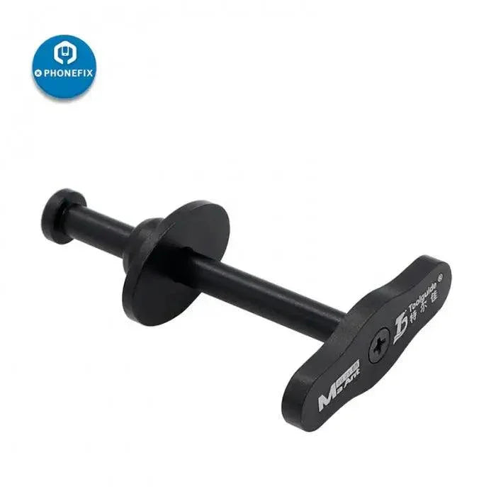 PhoneFix durable black metal flux dispenser plunger with three needles, repair assist tool for precise soldering and electronics work.