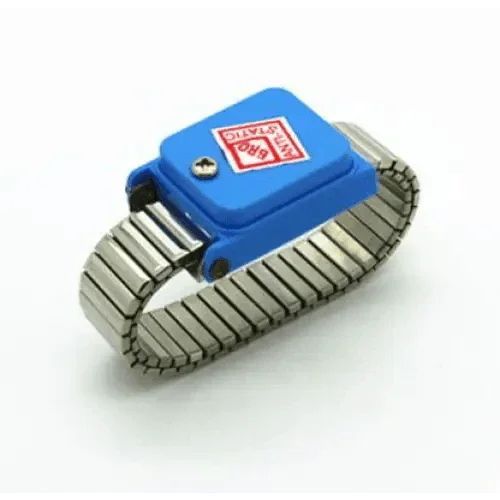 Bracelet antistatique PhoneFix avec câble de décharge ESD, utilisé pour la réparation électronique et la protection contre l'électricité statique.