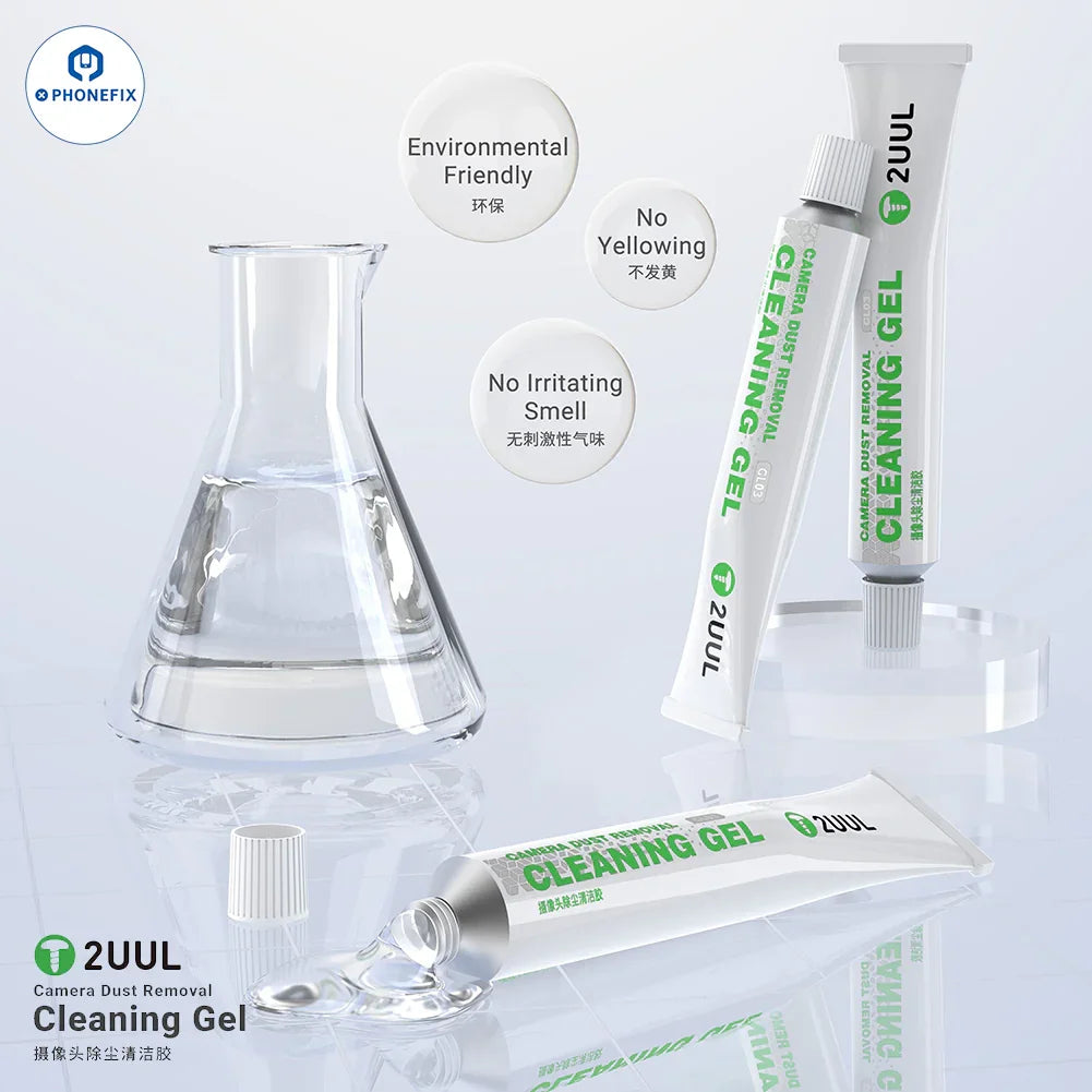 PHONEFIX 2UUL camera lens cleaner stick with cleaning gel for dust removal and lens cleaning, a handy repair assist tool.