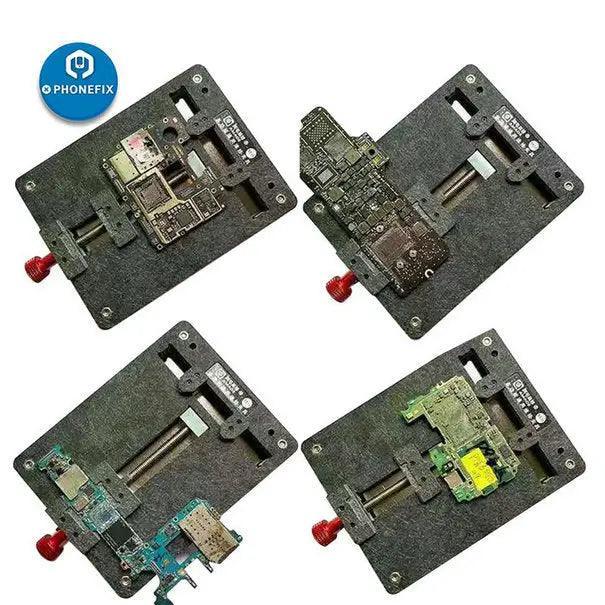 Support de soudure universel pour circuit imprimé AMAOE M28 pour la réparation de cartes mères par PHONEFIX, un outil d'assistance à la réparation polyvalent pour les réparations électroniques.