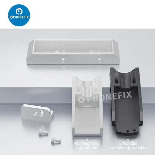 PhoneFix Mega-Idea adjustable angle air gun holder, double station repair assist tool with ergonomic design for secure tool placement.