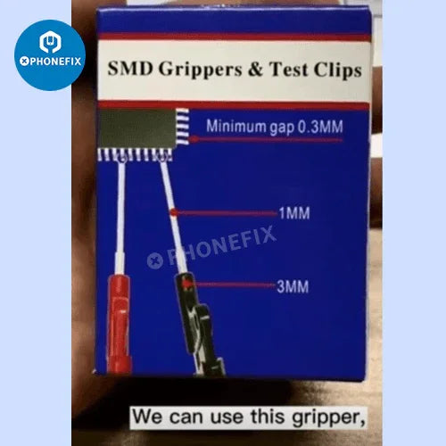 PHONEFIX SMD grippers test clips probes for micro chips, repair assist tool for precise micro chip clamping and testing.