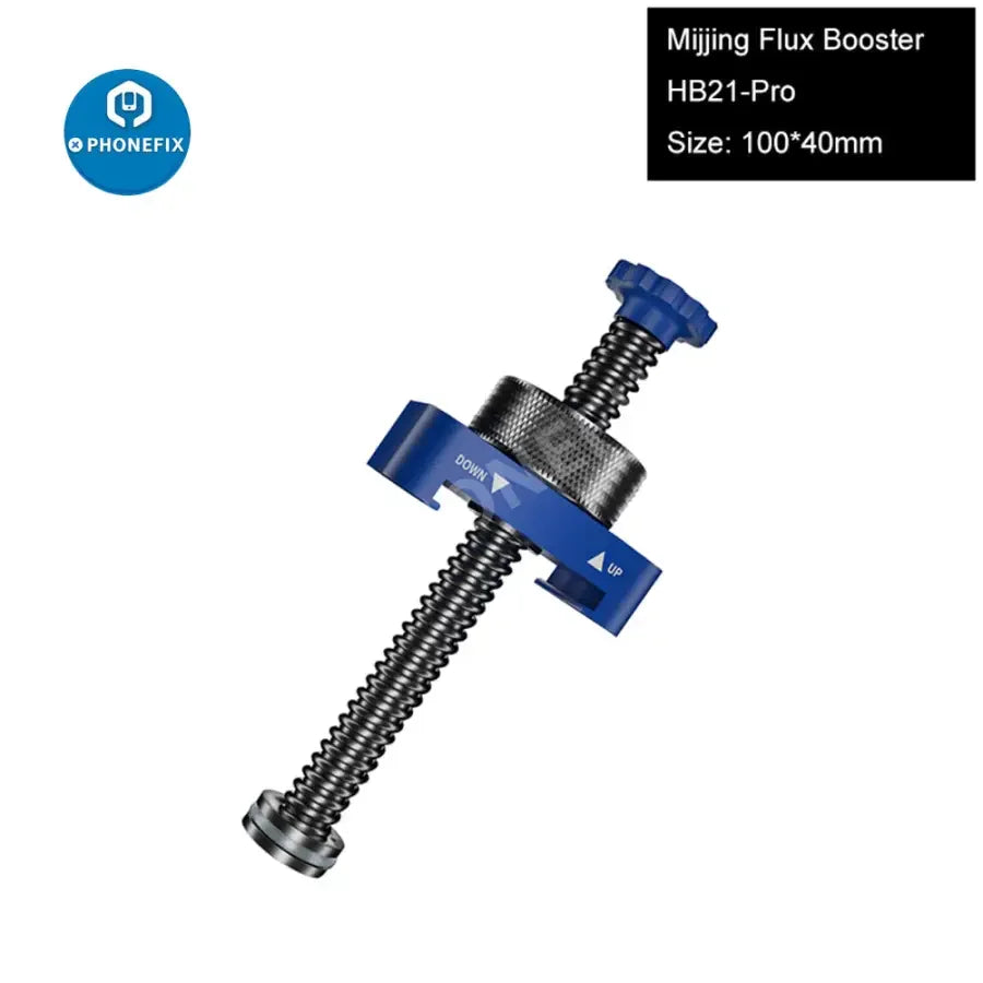 Universal ABS and alloy syringe screw booster for BGA solder mask repair, used with PHONEFIX repair assist tools.