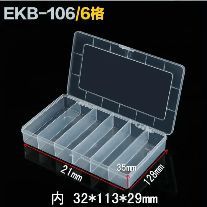 PhoneFix 18-grid transparent plastic storage box with compartments for organizing repair tools and small parts.