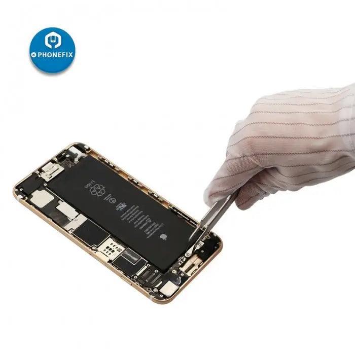 Gants antistatiques antidérapants PhoneFix pour la réparation électronique, conçus pour les ordinateurs et les travaux électroniques avec protection antistatique.