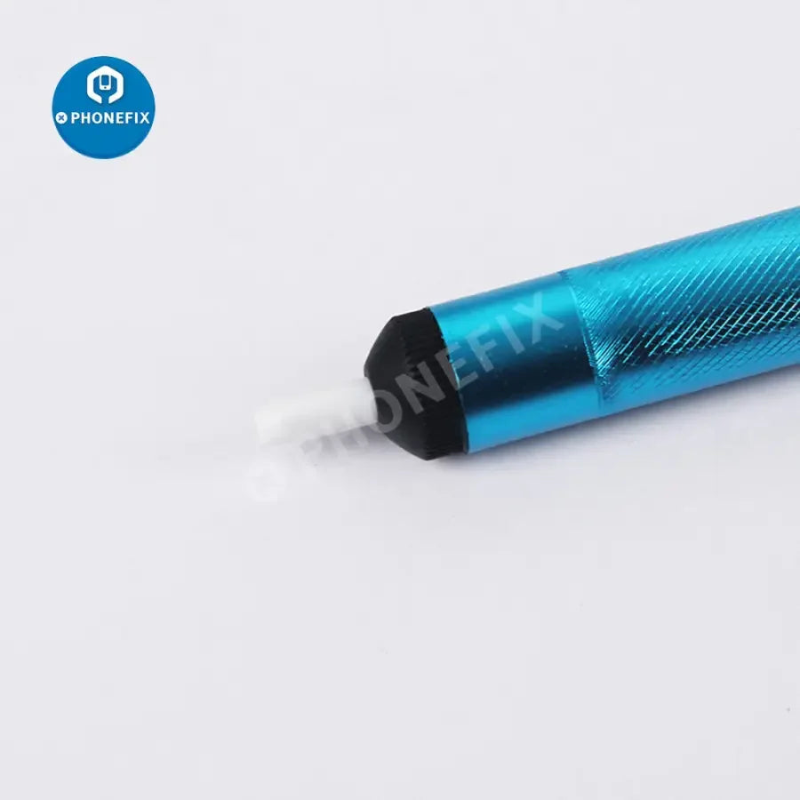 PhoneFix aluminum desoldering pump for BGA soldering repair, durable metal suction tool for electronic component removal.