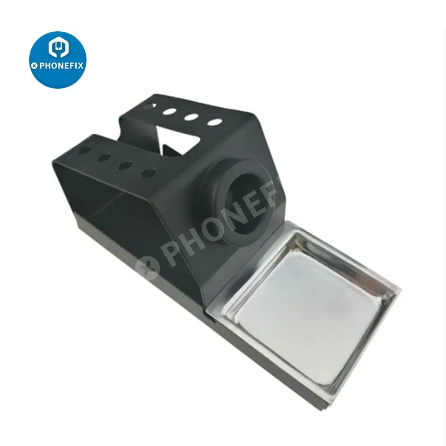 PhoneFix Universal T12 soldering handle bracket stand for T12 soldering iron tips, repair assist tool with metal alloy construction.