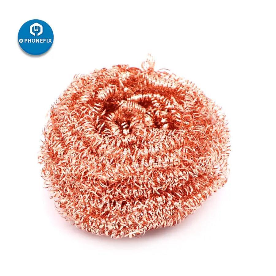 PhoneFix soldering iron cleaning steel wire ball for PCB repair and cleaning, ideal for soldering iron maintenance.