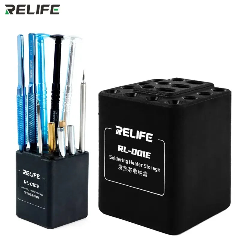 PhoneFix RL-001E heating core repair storage box for soldering tips, compact tool organizer for repair assist tools.
